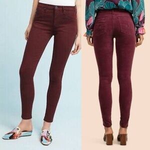 AG adriano goldschmied Jeans Womens Maroon Red Corduroy,  “The Legging” Stretch